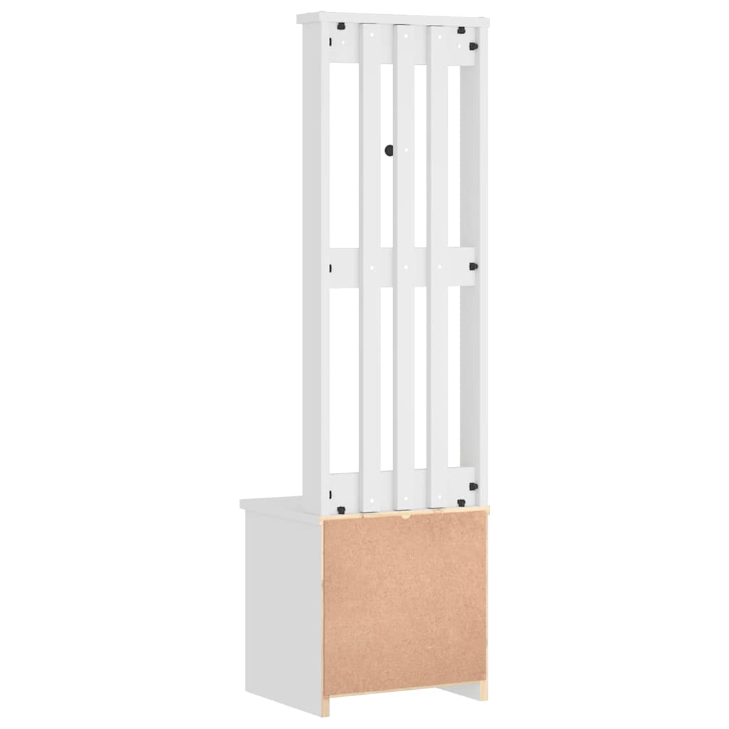 SANDNES Coat Stand White 45 x 40 x 159.5 cm Solid Pine Wood