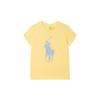 Polo Ss22 Big Pony Logo Knit Short Sleeve T-Shirt Women T Shirts Yellow WMPOKNINCU20463-700