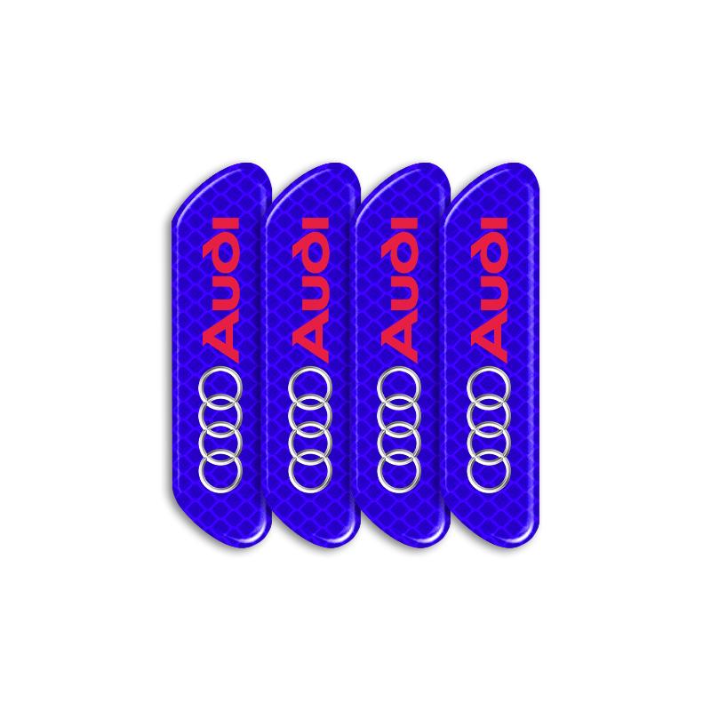4PCS/set Car Reflective Strips Warning Badge 3D Stickers For Audi S5 S6 S7 S4 S8 TT TTS A4 B8 A3 B6 A6 C7 C6 B7 Q5 Q7 C5 A5 B5