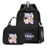 3Pcs/set Cartoon K-Pop Printed Backpack with Handbag Pencil Case for Teenager Student Boy Girl Schoolbag Bookbag Large Capacity Travel Bag Mochila