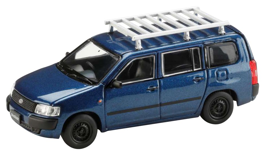 HJ64 Toyota Probox Кастомная версия с крышей Темно-синий Готовая модель 1/64 Стойка, Слюда,