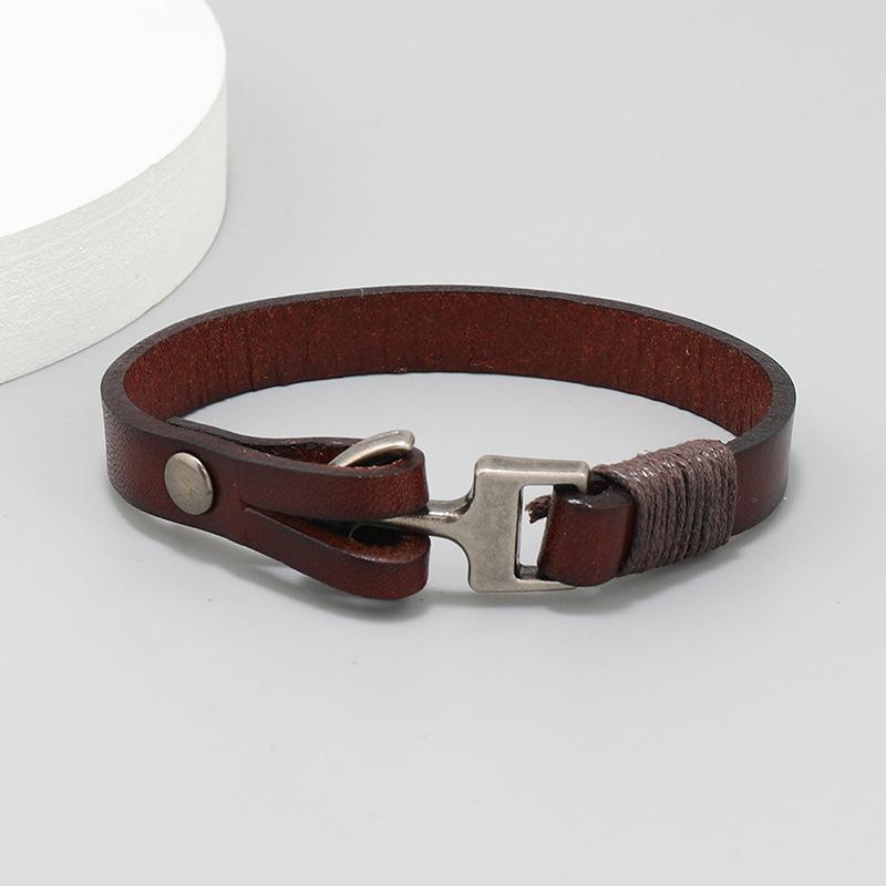 Punk Cowhide Leather Bracelets Bangles Fashion Anchor Bracelet Men Hot-selling Original Ocean Style Accessories Jewelry Gift