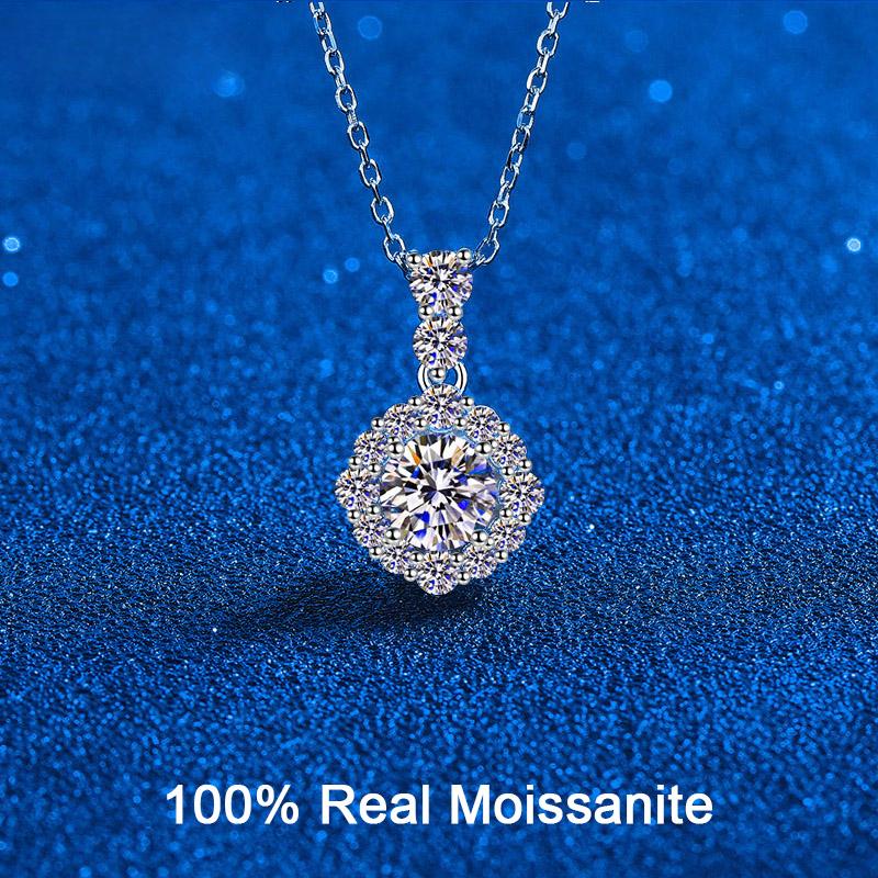 Сертифицированное ожерелье из муассанита D цвета Vvs, модная подвеска с бриллиантом, созданная в лаборатории, 100% твердое серебро, свадебные украшения