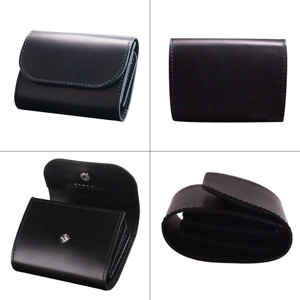 Кошелек Kotocal Mini из натуральной кожи Gion Bill не складывается, маленький кошелек двойного сложения, черный [COTOCUL] мужской (черный)