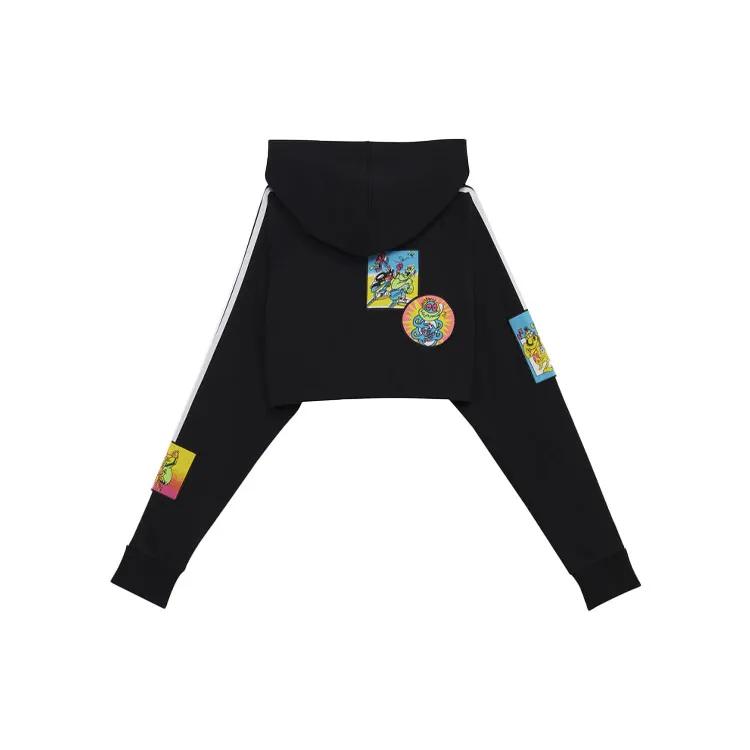 Укороченная толстовка Jeremy Scott для женщин Черная (унисекс) Толстовки H53361