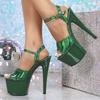 Liyke Модель Подиум Женские Сексуальные 17 см Фетиш-Сандалии Платформа Открытый Носок Стриптизерша Танец На Пилоне Экстремальные Каблуки Свадебный Банкет Обувь