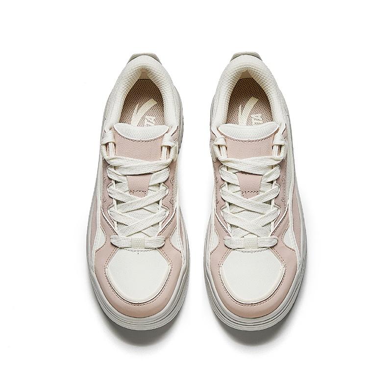 Anta Light Breeze Slip Resistant Abrasion Resistant Low top Skateboard Shoes Women's Pink White Gray 922418065-9