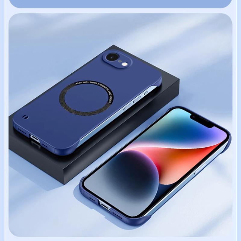 Чехол для Magsafe Magnetic Frameless Case для iPhone 16 E 16 Pro Max Hard Matte Wireless Charging Back Cover Shell для Apple 16 Pro Max Capa Cover