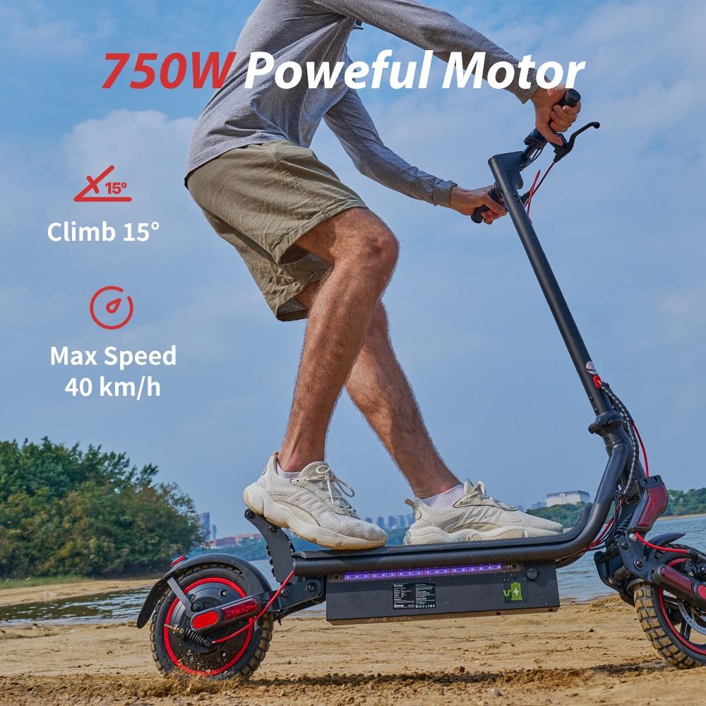 W8-DZ Electric Scooter 750W Motor 48V14Ah Battery, 40km/h Max Speed 9.3” OffRoad Tires, Triple Brake with App Dual Suspension escooters Urban Off-road