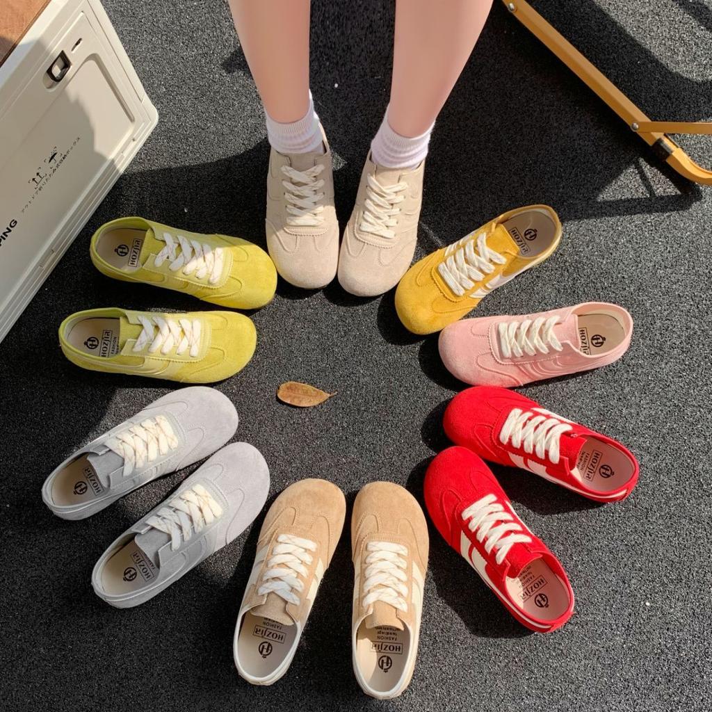 Красные немецкие тренировочные туфли женские новая весна женские туфли на плоской подошве ретро повседневные кеды спортивные туфли Форреста Гампа