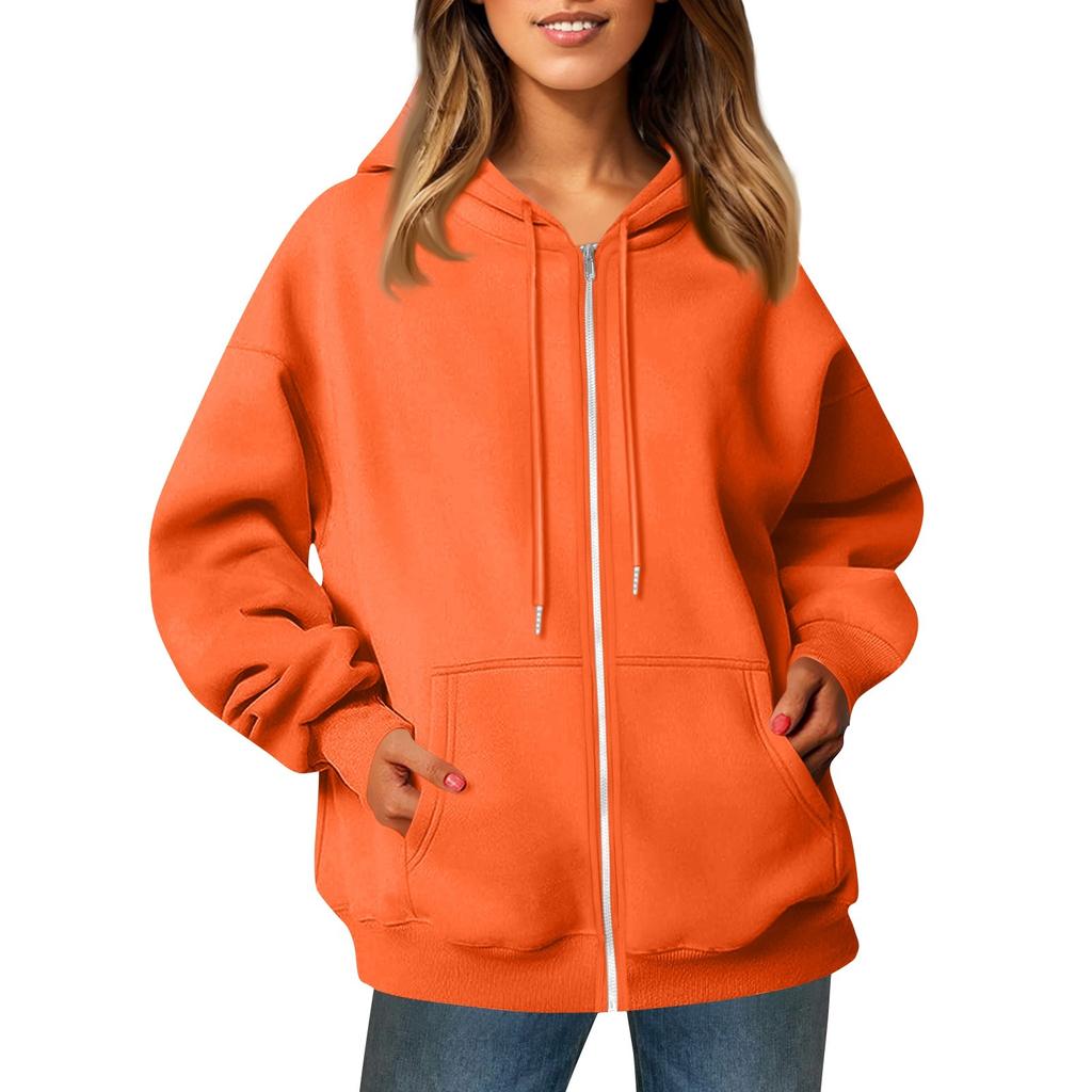 Женская повседневная модная однотонная куртка с длинными рукавами, карманом, молнией, капюшоном, затягивающимся шнурком