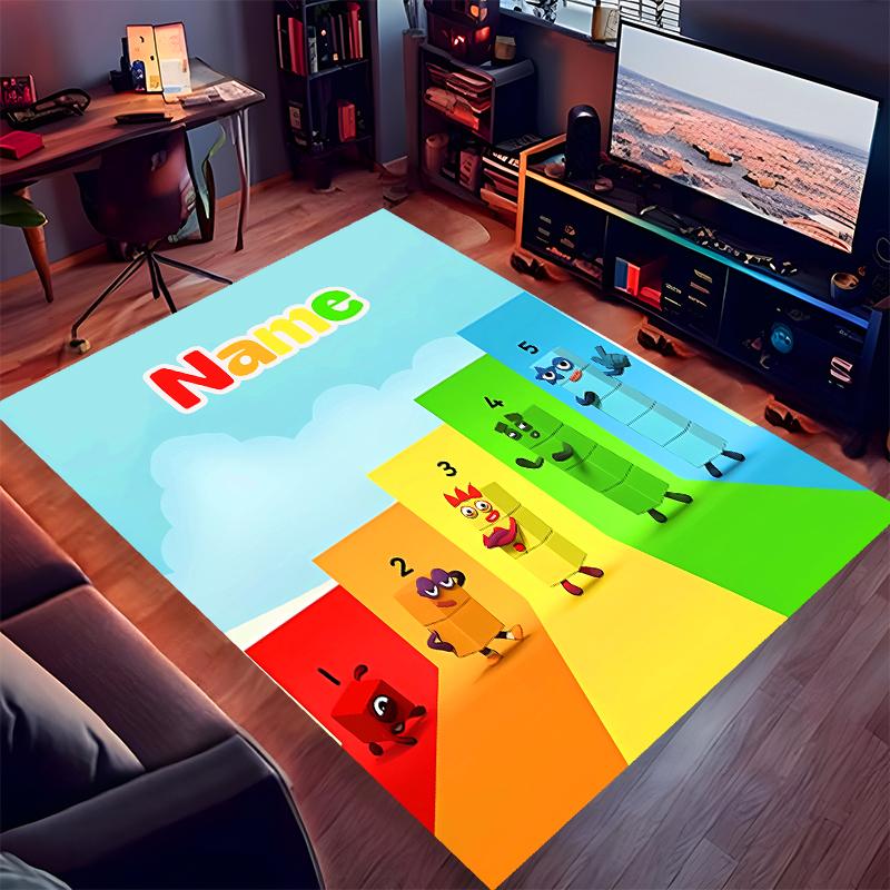 Custom personalization Numberblocks Print Area Rug - Soft, Washable Non-Slip Indoor Mat,Living Room,Home&Office Decorative Rug