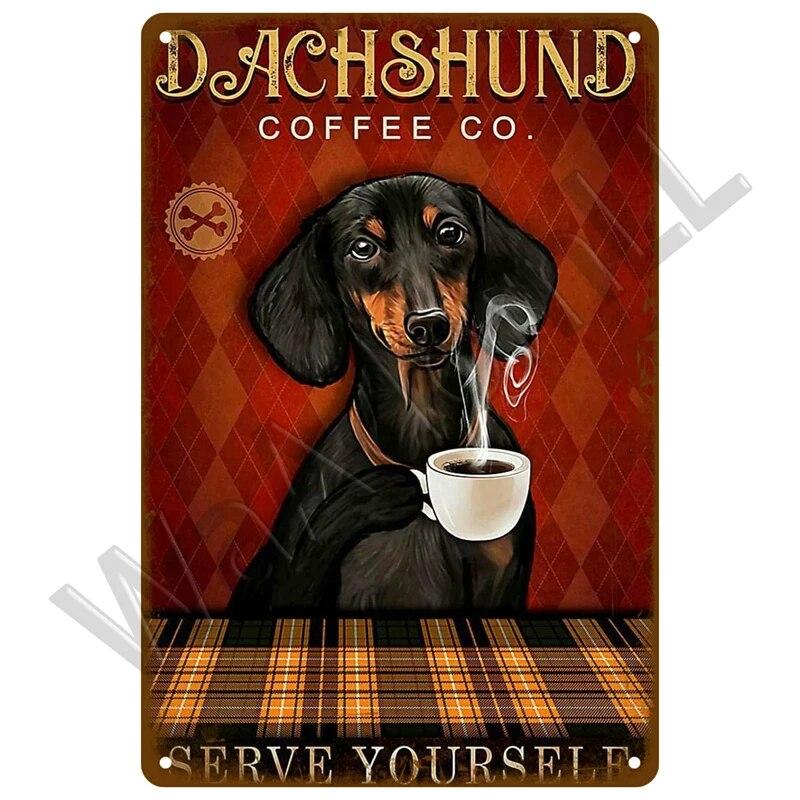 Кошки и собаки Happy Ретро Оловянная вывеска Art Cat Металлический знак Cat Табличка Плакат Украшение дома Кафе-бар Ванная комната Настенный декор Зоомагазин Комната