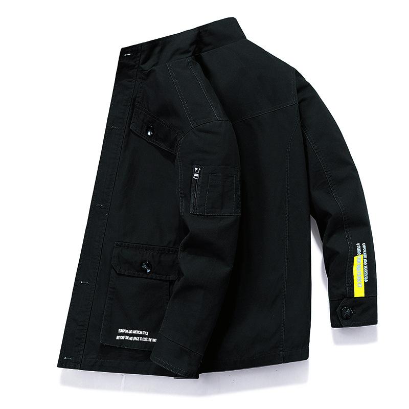 Куртка большого размера, мужская свободная ветровка с воротником-стойкой, повседневная рабочая одежда, мужская куртка