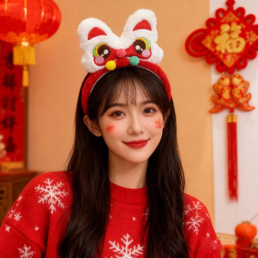 Mascot Horse Hairband Horse Doll Plush Horse Headband Cute New Year Headband  Party Decoration