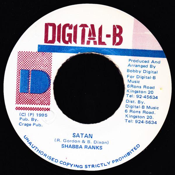 7-дюймовая пластинка SHABBA RANKS - Satan NONE Digital-B 1995 Ямайка Регги, Ска и Даб Б/у