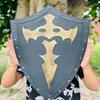 Medieval Knight Wooden ShIeld  Black And Gold Medieval Shield for LARP, Cosplay  Decor Shield  Best Gift For Him