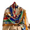 European and American new satin silk scarf simulation silk large square scarf, summer travel sunscreen shawl Lijiang photo coat women
