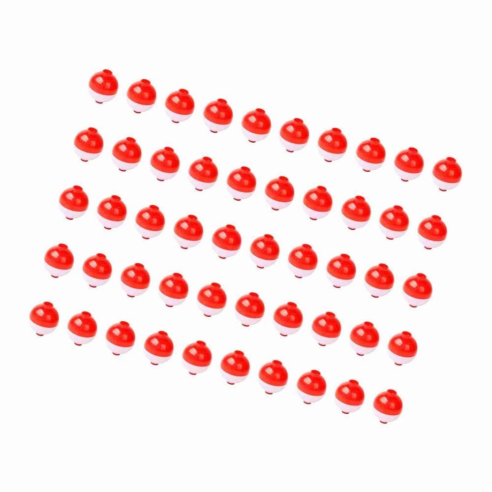 50PCS/50PCS/30PCS Round Fishing Bobbers Red and White Fish Float Fishing Tackle