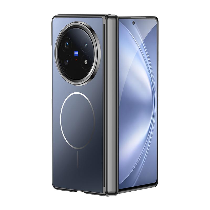 Чехол для Vivo X Fold 5 Премиальное Электролитическое Покрытие Защита Центрального Шарнира Магнитная Беспроводная Зарядка Жесткая Задняя Крышка