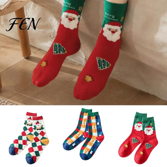 Holiday Pattern Thermal Socks Christmas for Men And Women, Soft Combed Cotton Parent Child Outfits Winter Crew Socks, Novelty Colorful Footwear