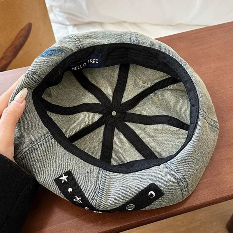 Берет с кошачьими ушками с шипами, хлопковая регулируемая шляпа, костюмы, винтажный унисекс головной убор для косплея, повседневного наряда