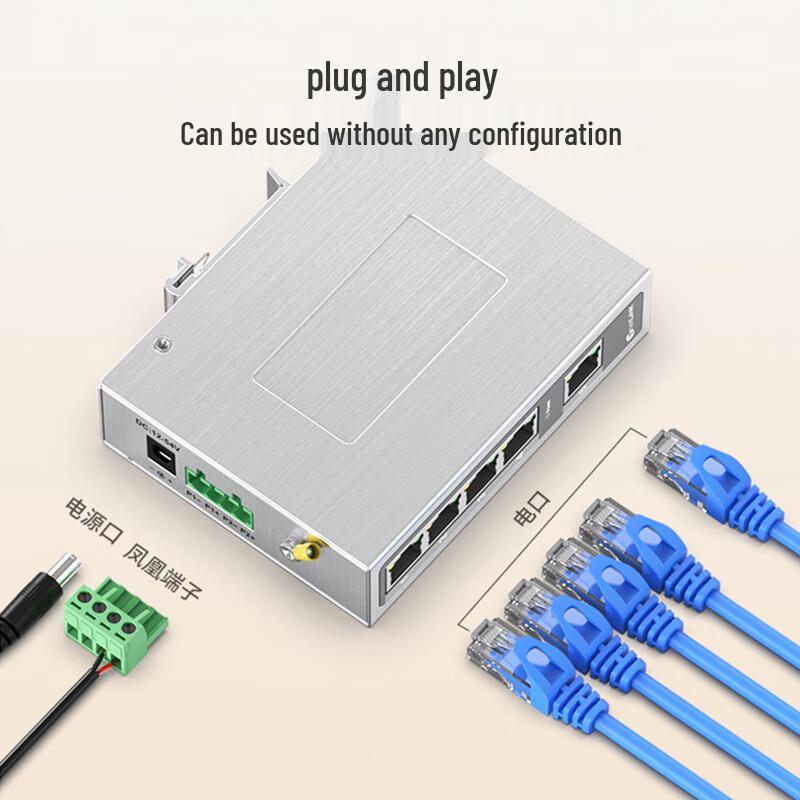 netLINK Industrial 5-Port 100Mbps DIN Rail Ethernet Switch