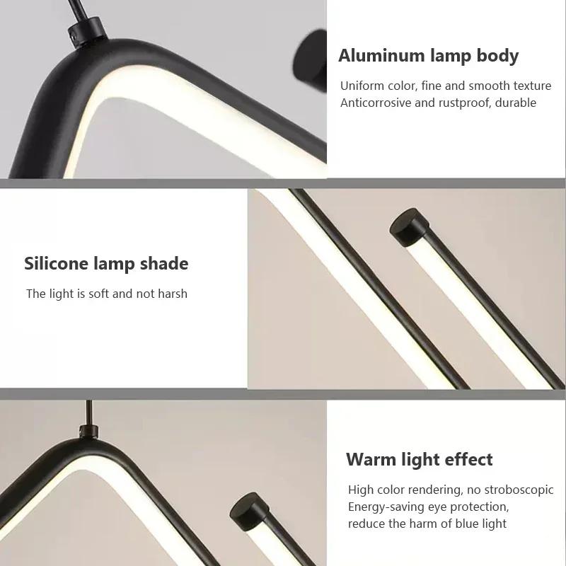 Современный светодиодный подвесной светильник для столовой, ресторана, кухни, офиса, кафе, подвесной светильник, декоративный светильник в помещении, золотисто-черная люстра