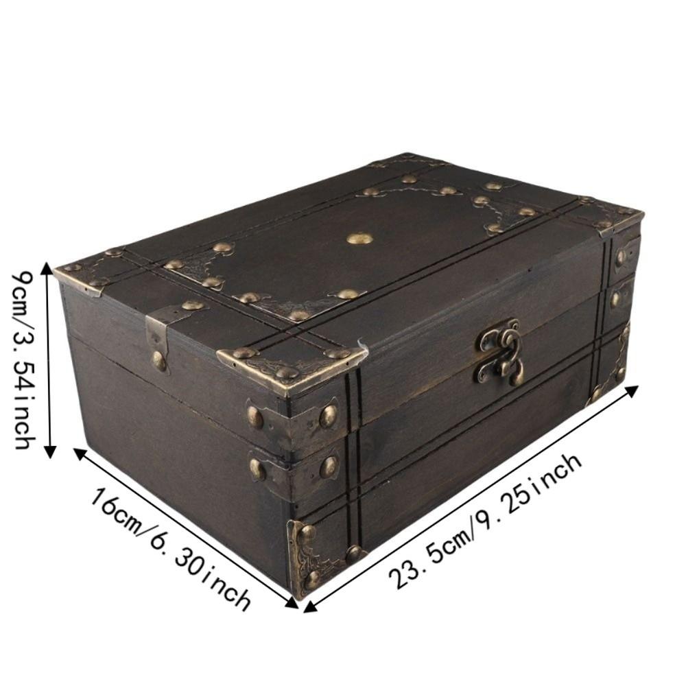 With Lock Wooden Jewelry Box With Lid Wooden Trinket Box Wooden Treasure Chest Nightstand Use