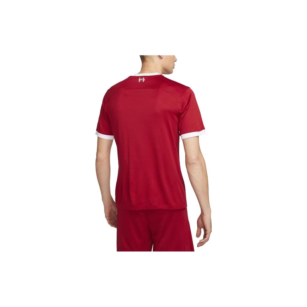 Nike Liverpool 2023/24 Season Home Player Edition Волнистый принт с логотипом и круглым вырезом Футбольная майка Мужские топы Красный Белый DX2618-688