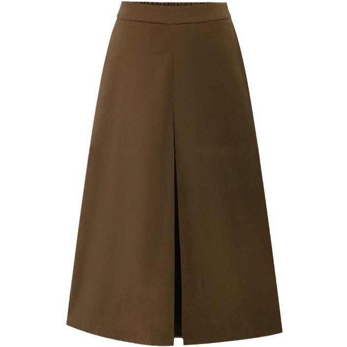 Женская замшевая юбка-карандаш большого размера с высокой талией в цвете Маillard, стройнящая, А-силуэта, средней длины