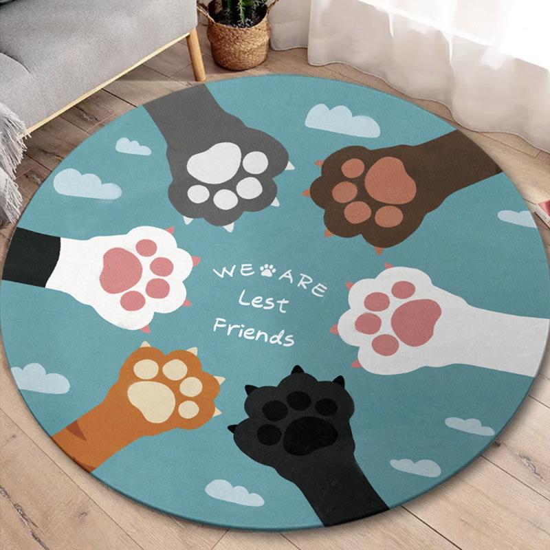 Ковер Нескользящий напольный коврик Коврик для двери ванной комнаты Мультяшный ковер Круглый коврик для стула Детский игровой ковер Спальня Гостиная Ковер