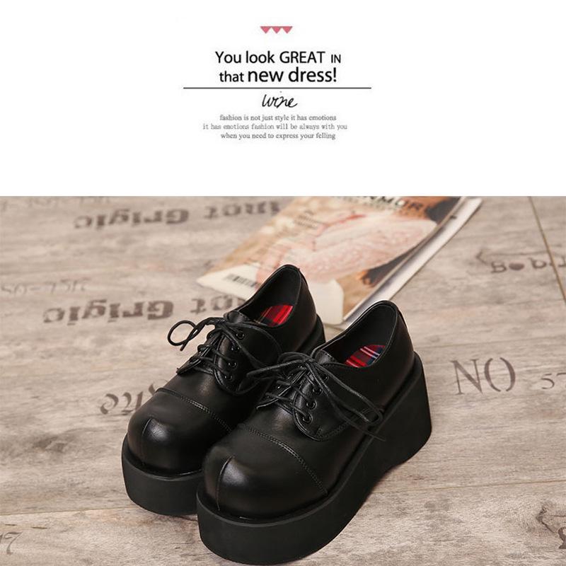 EMONIA женские туфли на платформе в европейском и американском стиле панк - Harajuku Loli Retro JK Style