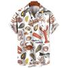 Men's Hawaiian Shirts 3D Print Fish Graphics Fashion Button Short Sleeve Lapel Streetwear Hawaiian Blouse Shirts for Men Summer