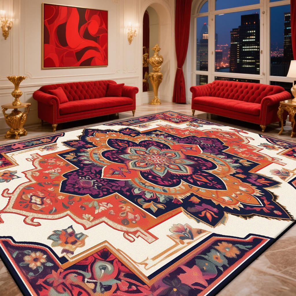 Ретро Персидский Ковер Украшение Гостиной Спальни Богемный Красный Ковры Большой Площади Моющийся Ковер для Гостиной Коврик для Гостиных Кофейных Столиков