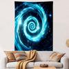 "Galaxy Spiral in Blue Glow" Patterned Tapestry Decorative Wall Hanging, Home Bedroom Living Room Decor