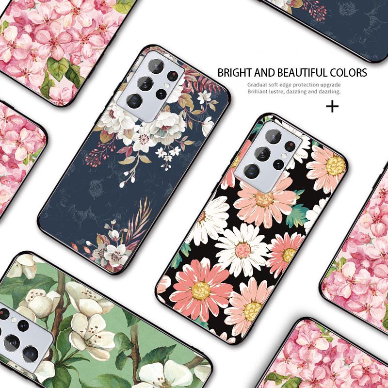Shockproof Soft Case Cartoon Flowers Design Casing Girls Boys Lovely Soft TPU Silicone Phone Case Cover for Samsung