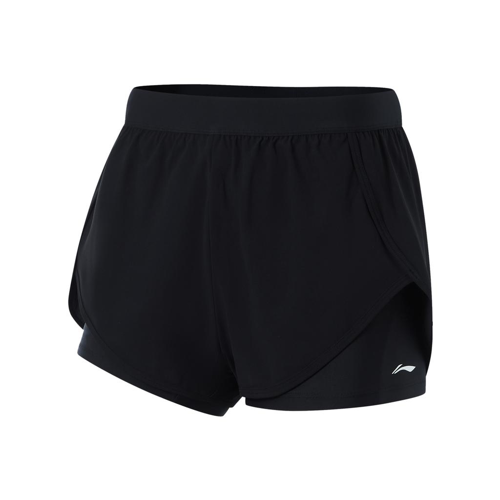 Li Ning Swimming Series Color Block Letter Round Neck Pullover Long Sleeve Two-Piece Swimsuit Women Swimsuit Black Ink-Gray ASLT074-2