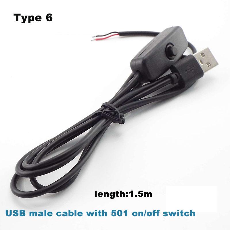 5 В 12 В USB 2.0 DC Mirco Male Female Cable Switch Регулируемый блок питания зарядный разъем ремонтный шнур для DC USB Вентилятор охлаждения