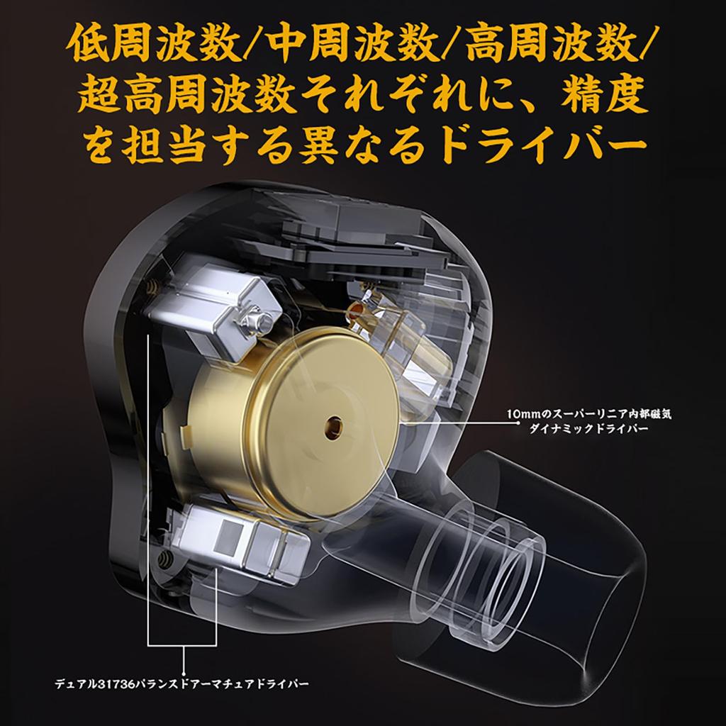 LINSOUL KZ ZS10 Pro 2 Black Hybrid Earphones Designed for Music Enthusiasts High-End 4BA+1DD (Black.No Microphone)