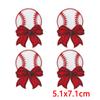 10PCS Baseball Themed Iron On Patches, Baseball Mama Bow Embroidery Patches, Patches for Clothing DIY Decoration