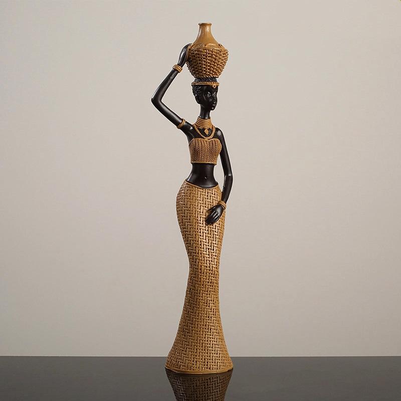 Ретро Африканская Девушка Дом Этническое Ремесло Украшения Из Смолы Креативные Подарки Гостиная Кабинет Персонаж Украшения