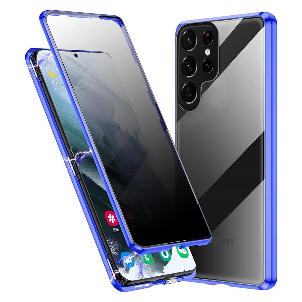 Подходит для Samsung S25ultra Магнитный чехол для мобильного телефона с защитой от подглядывания S24FE Полностью закрытый стеклянный магнитный металлический защитный чехол