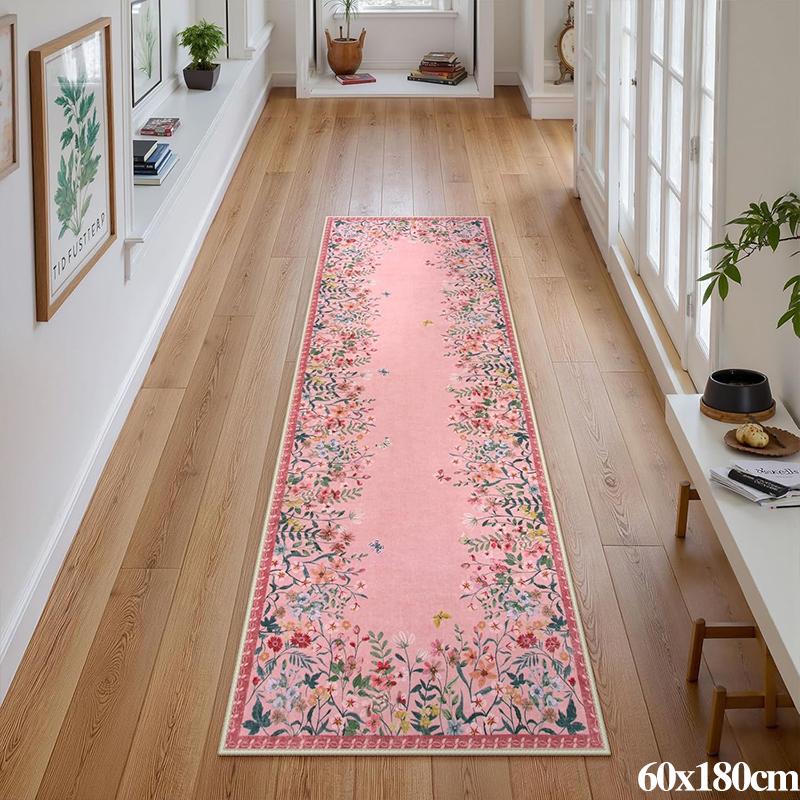 Ковровая дорожка для прихожей, длинный ковер, машинная стирка, складной, нескользящий коврик для пола, весенние цветы, ковры для украшения дома для гостиной