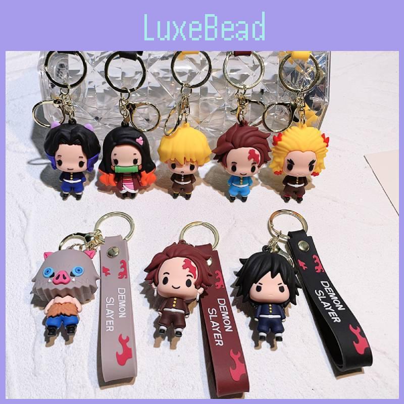 Cute Demon Slayer Keychain Tanjiro Nezuko Inosuke Figurine Gift For Backpacks