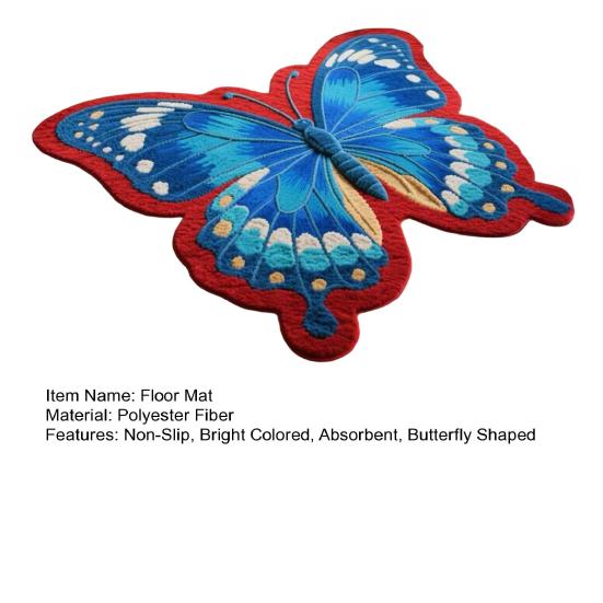 Коврик для пола Бабочка Впитывающий Коврик для ванной Нескользящий Декоративный Коврик Бабочка для Душа Спальни Гостиной Балкона Прихожей