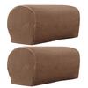 2 Pcs Sofa Arm Cover Elastic Thickened Dirt-resistant Solid Color Soft Fabric Anti-Slip Couch Armrest Protectors Recliner Slipcovers
