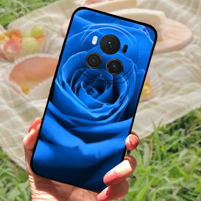 Чехол-бампер для Honor Magic6 Pro, силиконовый, мягкий, с рисунком под мрамор, черный, полный комплект защиты