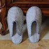 Women's Cotton Foldable Indoor Slippers - Cloth Bottom, Closed Toe, Quiet & Artful Design for All Seasons