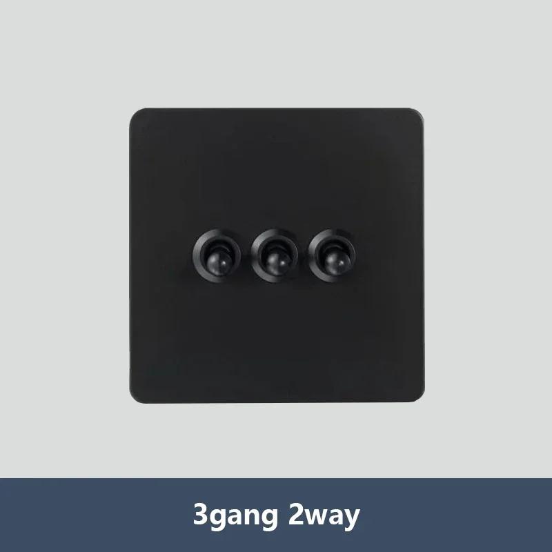 Depoguye Высококачественный черный винтажный европейский выключатель лампы розетка из нержавеющей стали тумблерный переключатель универсальный настенный выключатель света